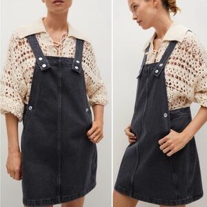 Mango Denim Overall Dress Size Small